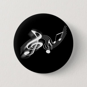 Musikalische Skala-Schwarzweiss-Knopf Button