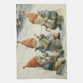 Musikalische skandinavische Weihnachtsgnomen Geschirrtuch (Vertikal)