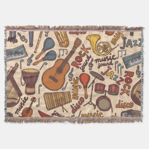Musikalische Skizze: Farbige nahtlose Vintage-Stru Decke