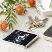 Musikalische Spalten-Anmerkung abstrakt Schlüsselanhänger (Seite)