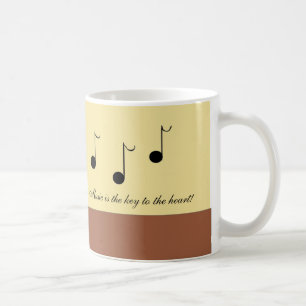 Musikalische Sprüche Schlüssel zum Herzen Kaffeetasse