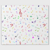 Musikalische Symbole in den Regenbogen-Farben Geschenkpapier (Flach)