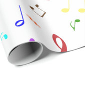 Musikalische Symbole in den Regenbogen-Farben Geschenkpapier (Rolleneckpunkt)