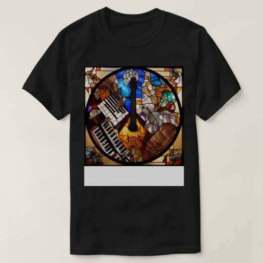 Musikalische Symbole in einem festgehaltenen Glasf T-Shirt (Design vorne)