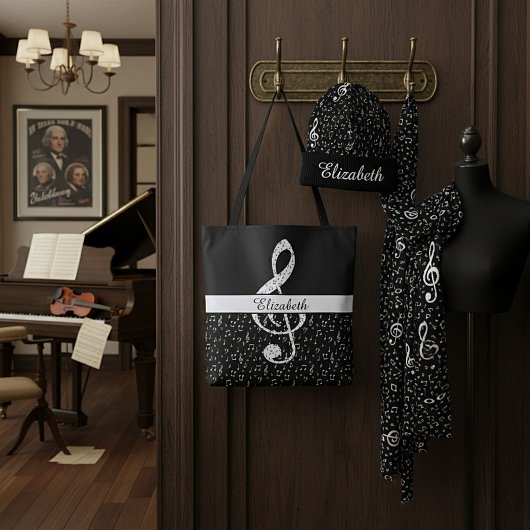 musikalische Symbole personalisiert Tasche