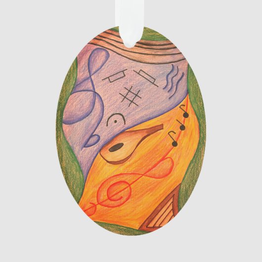 Musikalische Symbole Weihnachtsschläfer Ornament (Vorderseite)