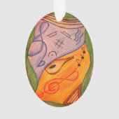 Musikalische Symbole Weihnachtsschläfer Ornament (Rückseite)