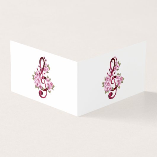 Musikalische Tischtennisnotizen mit Sakura-Blume (Vorderseite)