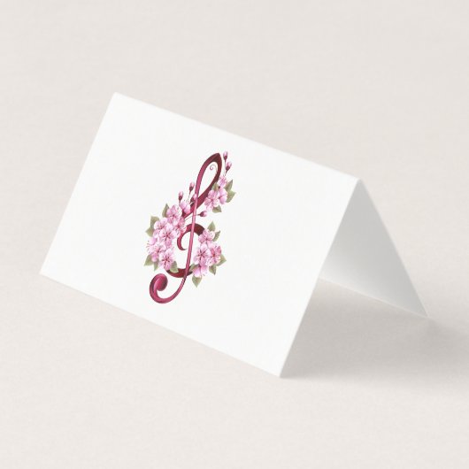 Musikalische Tischtennisnotizen mit Sakura-Blume (Vorderseite)