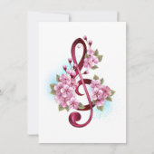 Musikalische Tischtennisnotizen mit Sakura-Blume Ankündigung (Vorderseite)