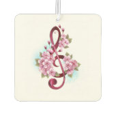 Musikalische Tischtennisnotizen mit Sakura-Blume Autolufterfrischer (Rückseite)