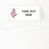 Musikalische Tischtennisnotizen mit Sakura-Blume Banner (InSitu)