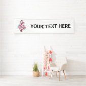 Musikalische Tischtennisnotizen mit Sakura-Blume Banner (InSitu)