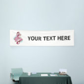 Musikalische Tischtennisnotizen mit Sakura-Blume Banner (Messeveranstaltung)