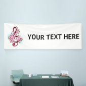 Musikalische Tischtennisnotizen mit Sakura-Blume Banner (Messeveranstaltung)