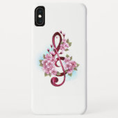 Musikalische Tischtennisnotizen mit Sakura-Blume Case-Mate iPhone Hülle (Rückseite)