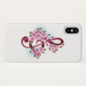 Musikalische Tischtennisnotizen mit Sakura-Blume Case-Mate iPhone Hülle (Rückseite (Horizontal))