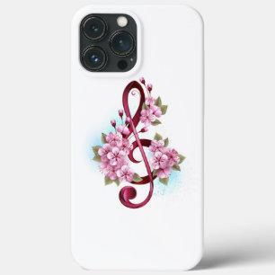 Musikalische Tischtennisnotizen mit Sakura-Blume Case-Mate iPhone Hülle