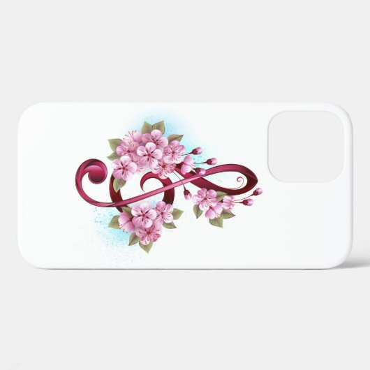 Musikalische Tischtennisnotizen mit Sakura-Blume Case-Mate iPhone Hülle (Rückseite (Horizontal))