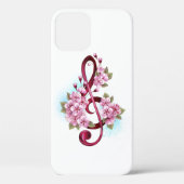 Musikalische Tischtennisnotizen mit Sakura-Blume Case-Mate iPhone Hülle (Rückseite)