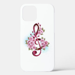Musikalische Tischtennisnotizen mit Sakura-Blume Case-Mate iPhone Hülle