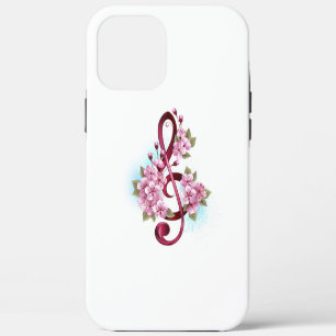 Musikalische Tischtennisnotizen mit Sakura-Blume Case-Mate iPhone Hülle