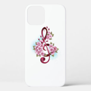 Musikalische Tischtennisnotizen mit Sakura-Blume Case-Mate iPhone Hülle