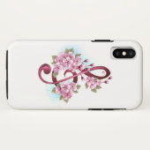 Musikalische Tischtennisnotizen mit Sakura-Blume Case-Mate iPhone Hülle (Rückseite (Horizontal))