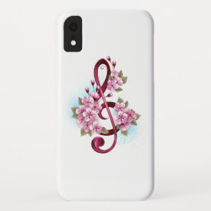 Musikalische Tischtennisnotizen mit Sakura-Blume Case-Mate iPhone Hülle
