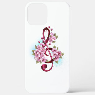 Musikalische Tischtennisnotizen mit Sakura-Blume Case-Mate iPhone Hülle