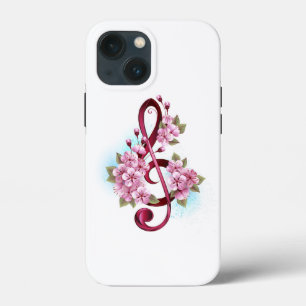 Musikalische Tischtennisnotizen mit Sakura-Blume Case-Mate iPhone Hülle
