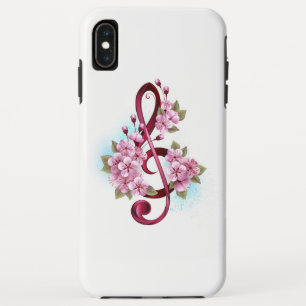 Musikalische Tischtennisnotizen mit Sakura-Blume Case-Mate iPhone Hülle