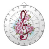 Musikalische Tischtennisnotizen mit Sakura-Blume Dartscheibe (vorne)
