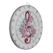 Musikalische Tischtennisnotizen mit Sakura-Blume Dartscheibe (Vorderseite Links)