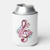 Musikalische Tischtennisnotizen mit Sakura-Blume Dosenkühler (Kanne Vorderseite)
