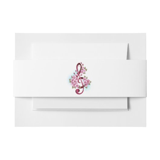 Musikalische Tischtennisnotizen mit Sakura-Blume Einladungsbanderole (Vorderseite Beispiel)