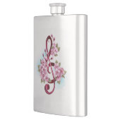 Musikalische Tischtennisnotizen mit Sakura-Blume Flachmann (Links)