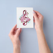 Musikalische Tischtennisnotizen mit Sakura-Blume Flyer (Gruppe)