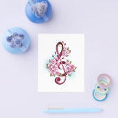 Musikalische Tischtennisnotizen mit Sakura-Blume Flyer (Einzeln)