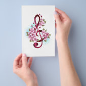 Musikalische Tischtennisnotizen mit Sakura-Blume Flyer (Handgriff)