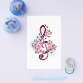 Musikalische Tischtennisnotizen mit Sakura-Blume Flyer (Einzeln)