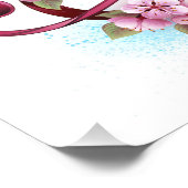 Musikalische Tischtennisnotizen mit Sakura-Blume Fotodruck (Ecke)