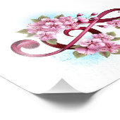 Musikalische Tischtennisnotizen mit Sakura-Blume Fotodruck (Ecke)
