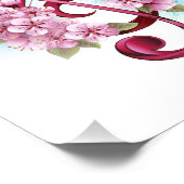 Musikalische Tischtennisnotizen mit Sakura-Blume Fotodruck (Ecke)