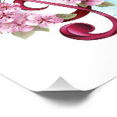 Musikalische Tischtennisnotizen mit Sakura-Blume Fotodruck (Ecke)