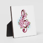 Musikalische Tischtennisnotizen mit Sakura-Blume Fotoplatte (Vorderseite)