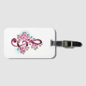 Musikalische Tischtennisnotizen mit Sakura-Blume Gepäckanhänger (Vorderseite (Horizontal))