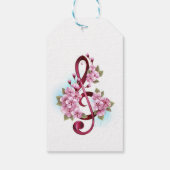 Musikalische Tischtennisnotizen mit Sakura-Blume Geschenkanhänger (Rückseite)