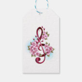 Musikalische Tischtennisnotizen mit Sakura-Blume Geschenkanhänger (Rückseite)
