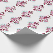 Musikalische Tischtennisnotizen mit Sakura-Blume Geschenkpapier (Ecke)
